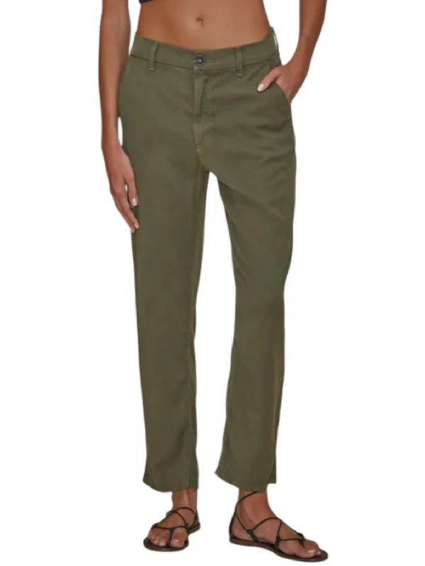 women's winter pantsSloane Slim Trouser In Olive Green