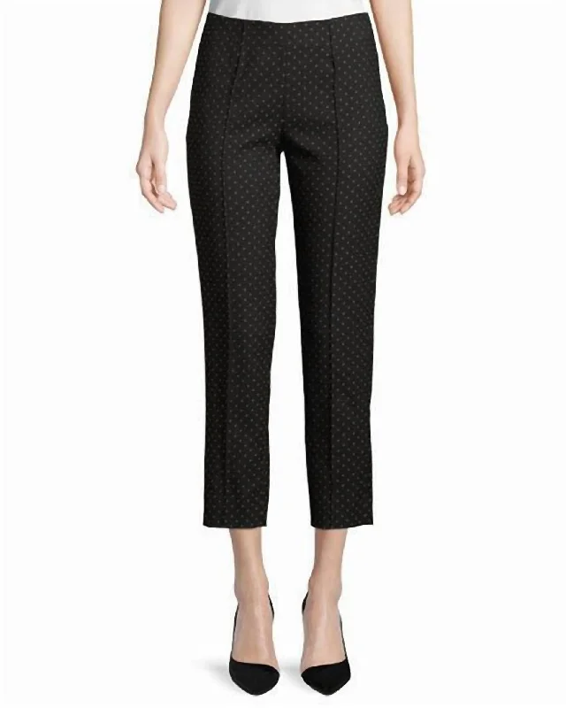 women's elegant pantsHonia Dots Straight Leg Ankle Crop Pant In Black