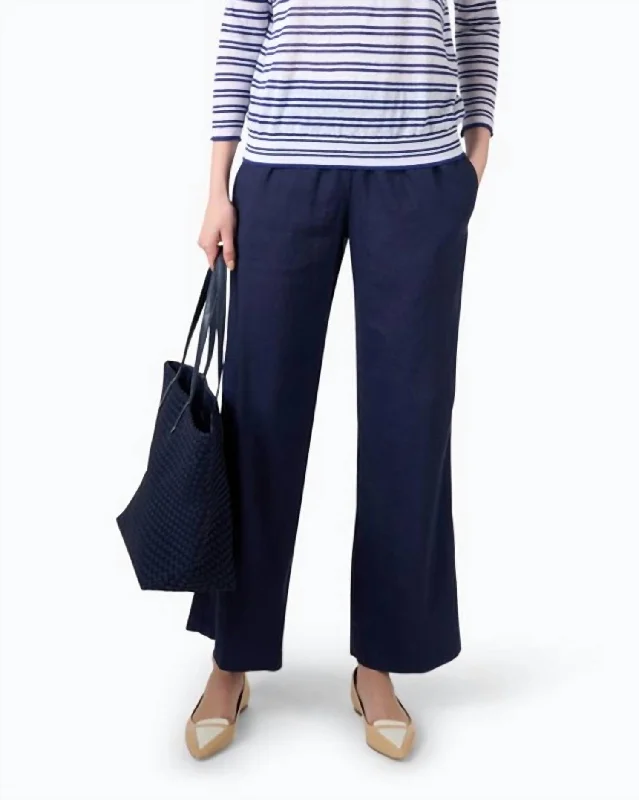 women's high-performance pantsLinen Pants In Navy