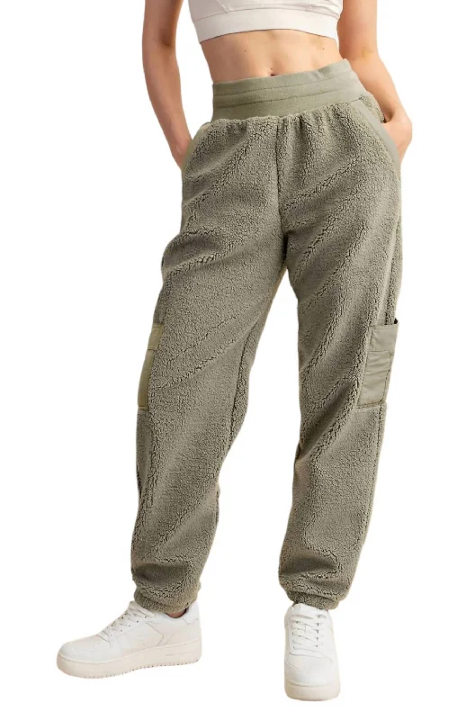 women's linen pantsMicro Sherpa Pants In Sage