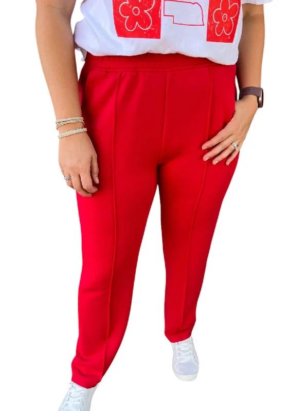 women's bell-bottom pantsScuba Pants In Red