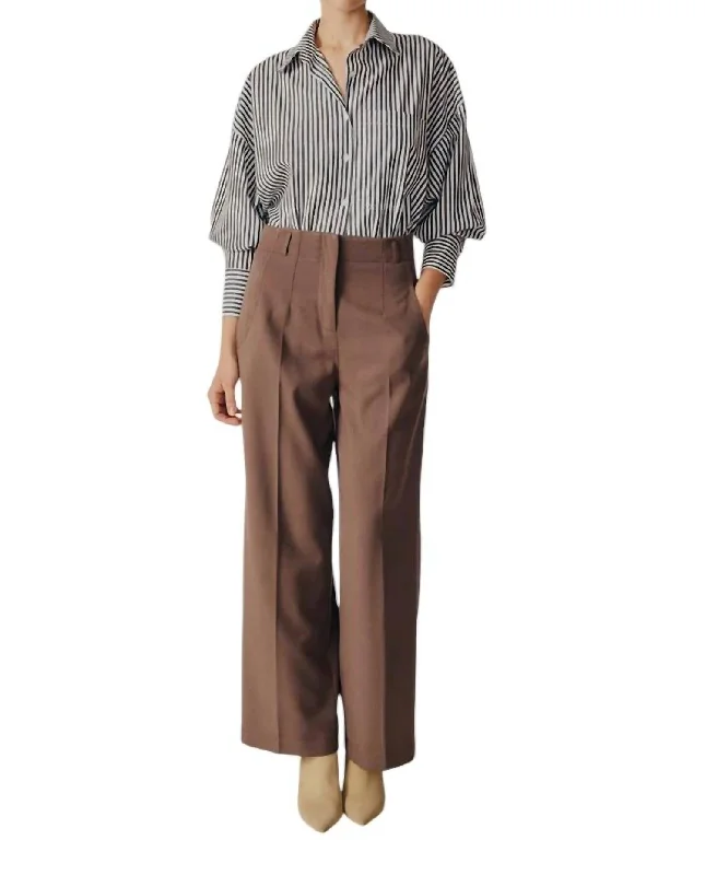 women's linen pantsGaura Pants In Taupe Melange