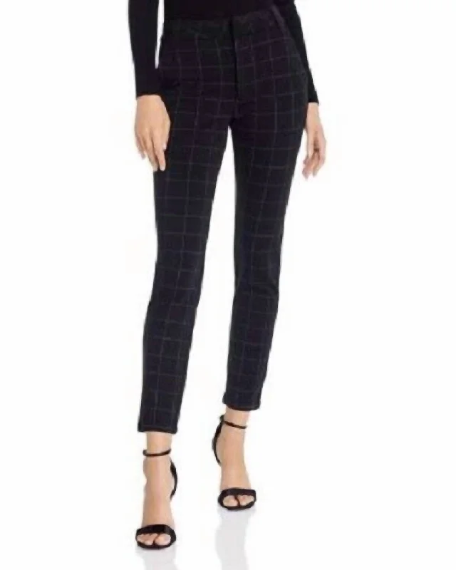 women's cashmere pantsStretch High Rise Ponte Slim Pants In Black