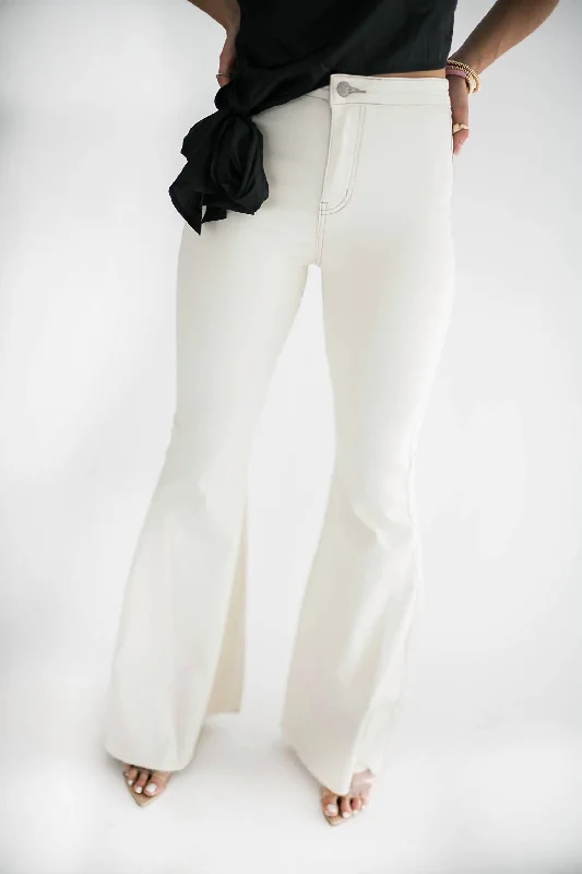 women's embroidered pantsLogan Flare Jeans In Cream