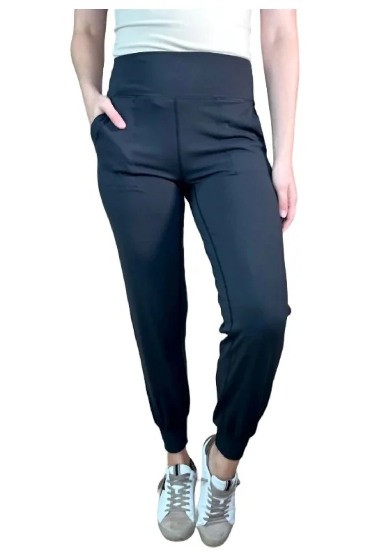 women's elastic waist pantsRaise The Bar Joggers In Black