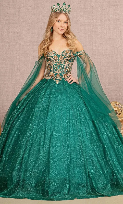 Formal Dress for Cruise Ship EventsElizabeth K GL3139 - Side Caped Ballgown