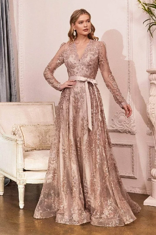 Formal Dress for Small WeddingsLadivine - Long Sleeve Gown CD233C