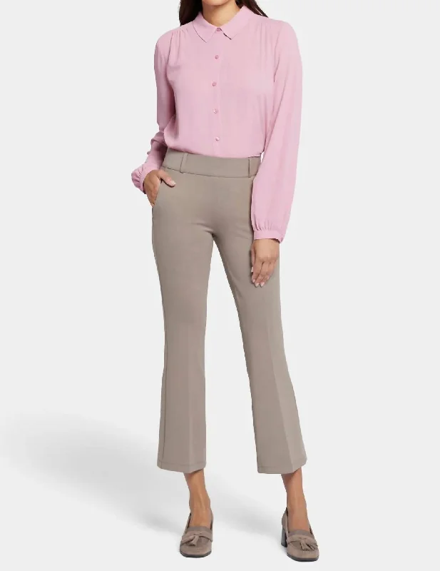 women's chiffon pantsPull On Flare Ankle Trouser In Saddlewood