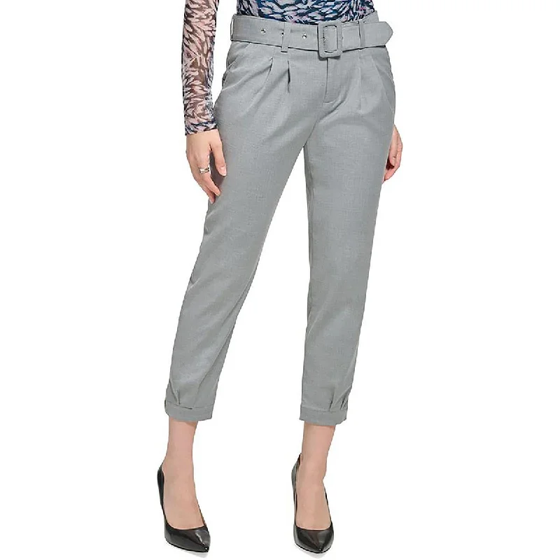 women's capri pantsPetites Womens Heathered Pleated Dress Pants