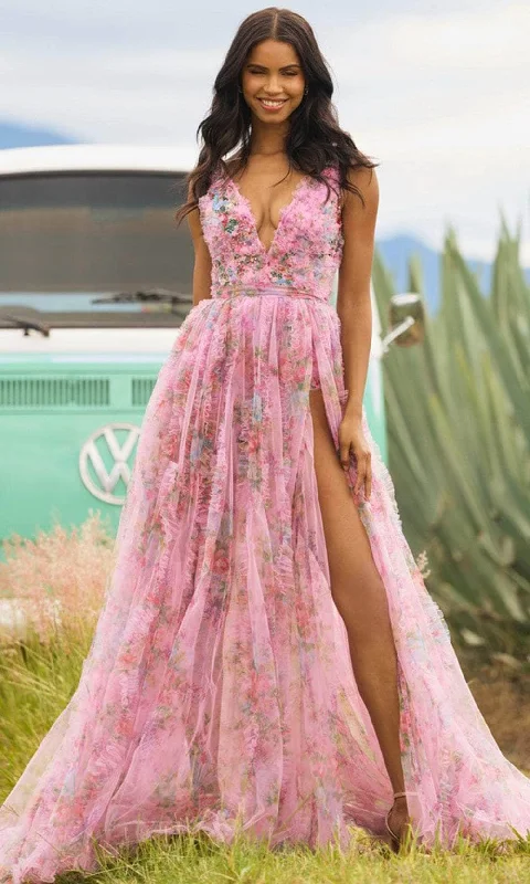 Formal Dress for Church WeddingsSherri Hill 55622 - Floral Bodysuit Gown