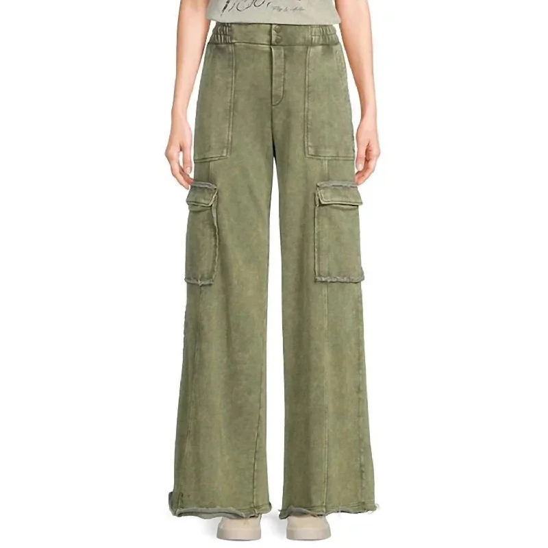 women's button-fly pantsDolly Knit Cargo Pants In Olive