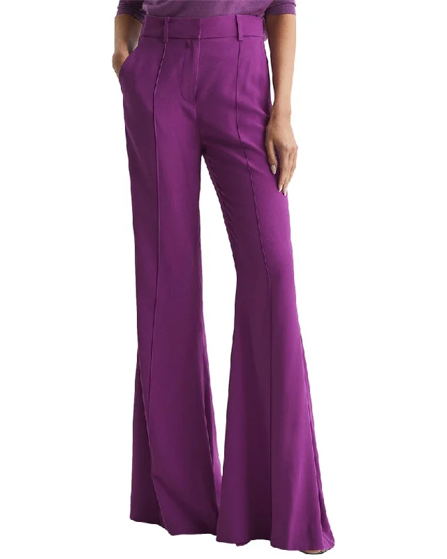 women's zipper pantsReiss Gabi Fluid Flare Trouser