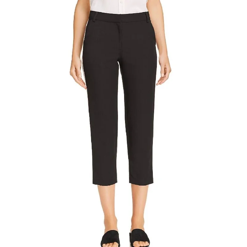 women's denim pantsWomen's Tuxedo Stripe Capri Cropped Pants In Black/white