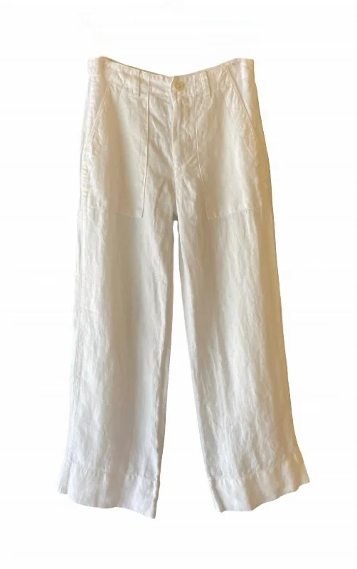 women's active pantsWomen's Dru Heavy Linen Pant In White