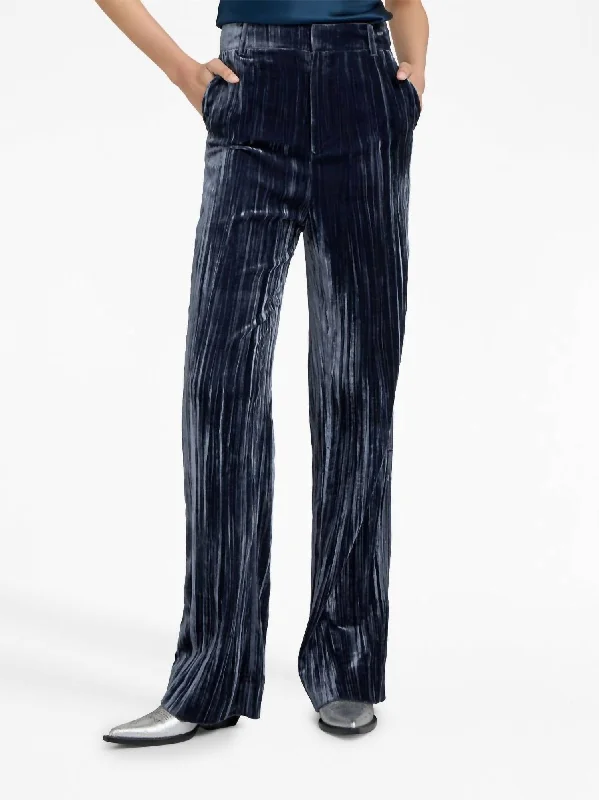 women's low-rise pantsWide Leg Collins Pants In Midnight Blue