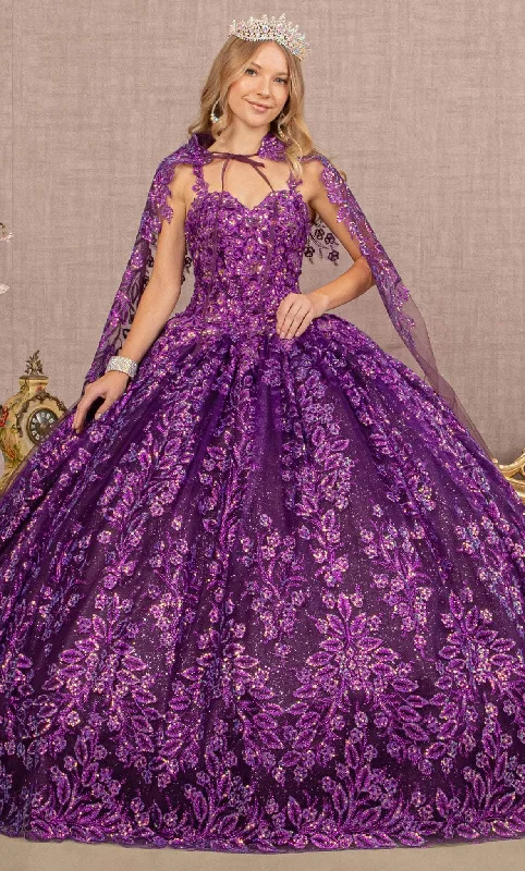 Formal Dress for International EventsElizabeth K GL3170 - Caped Ballgown