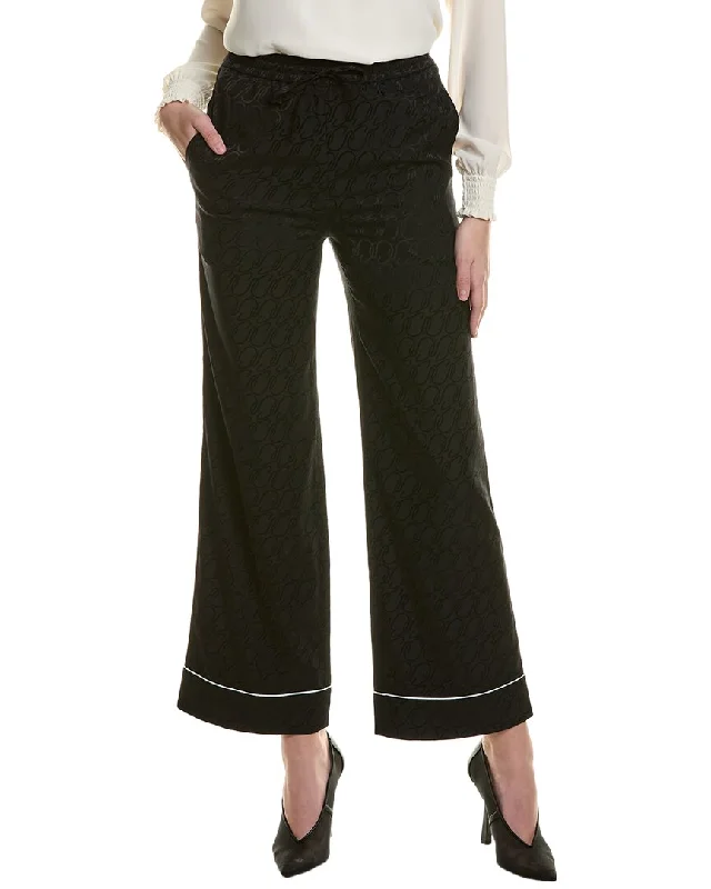 women's patched pantsSt. John Cursive Icon Silk-Blend Pant