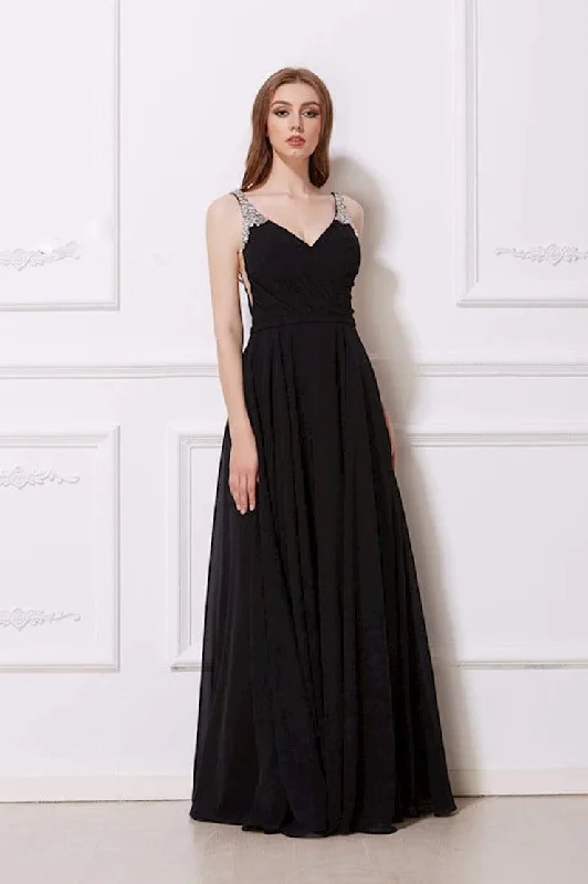 Formal Dress for Academic AwardsJ'Adore Dresses - J12033 V-Neck Chiffon A-Line Formal Gown