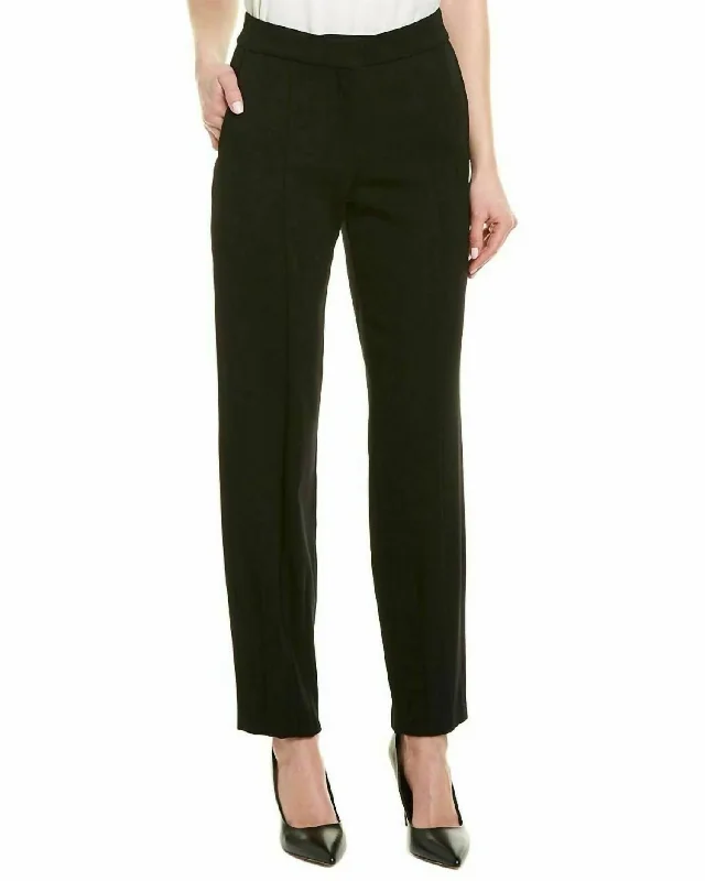 women's elastic waist pantsRefined Wool Seamed Slim Pants In Black