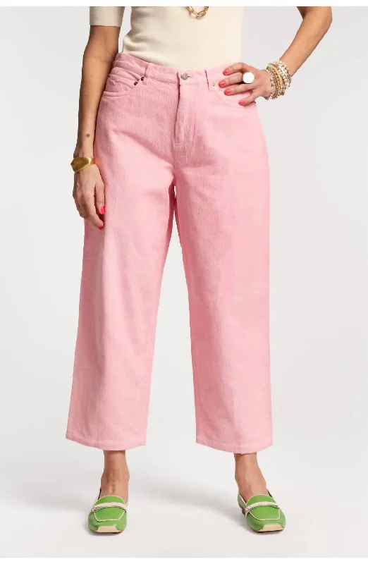 women's cropped pantsJane Corduroy Pant In Pink