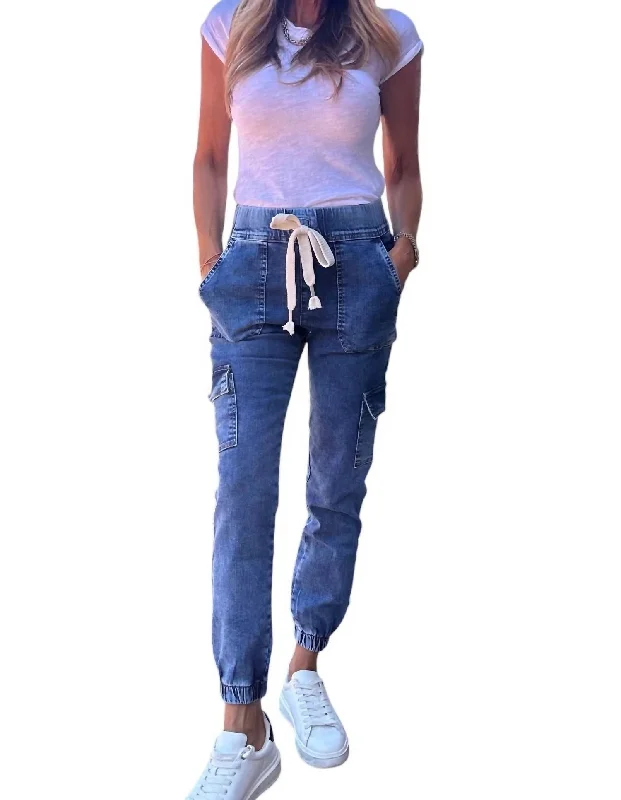 women's straight-leg pantsGaya Cargo Jeans In Denim