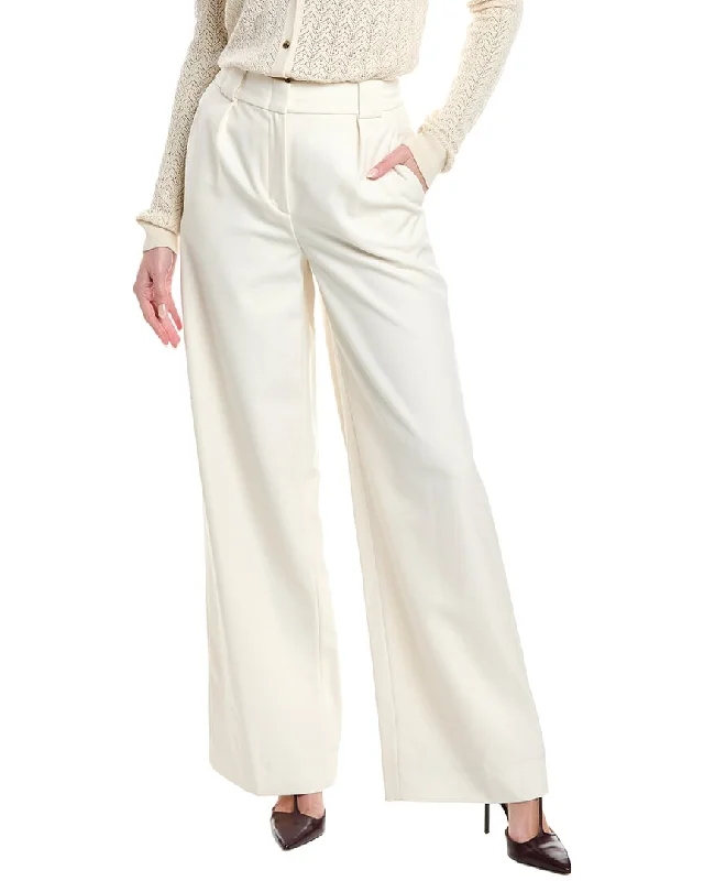 women's tall pantsSIMKHAI Titus Wide Leg Wool-Blend Trouser