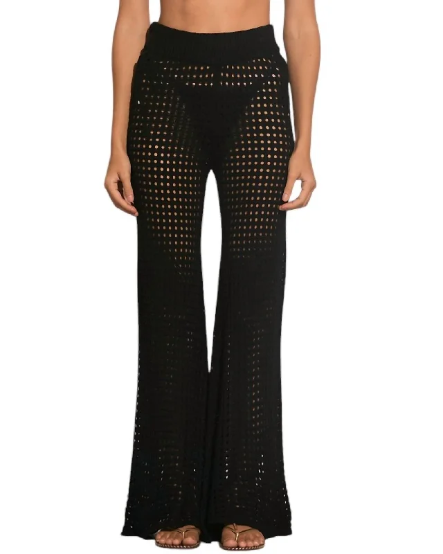 women's fall pantsAll Crochet Pants In Black