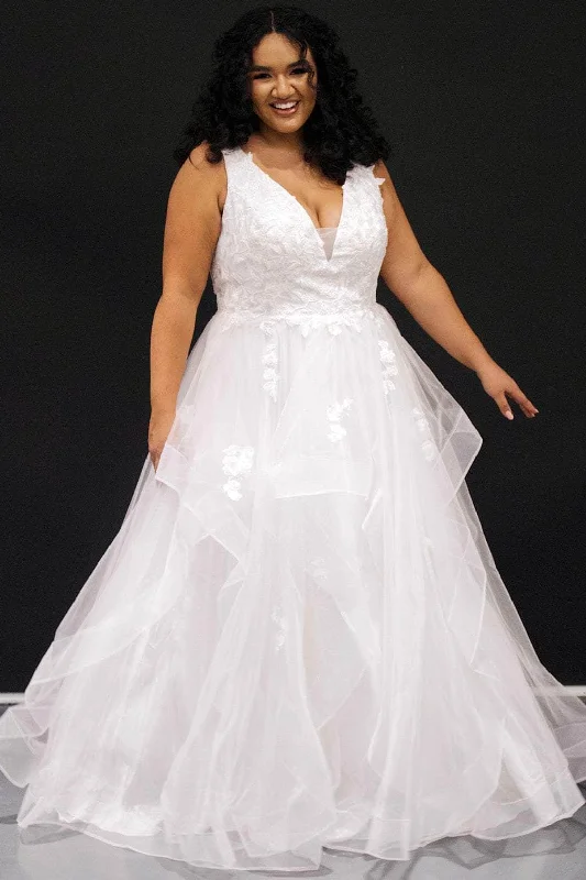 Formal Dress for ConcertsSydney's Closet Bridal SC5285 - Sleeveless Tiered Tulle Ballgown