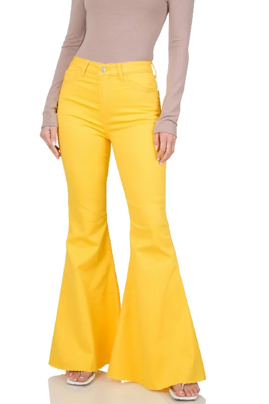 women's embroidered pantsBell Bottoms Pant In Yellow