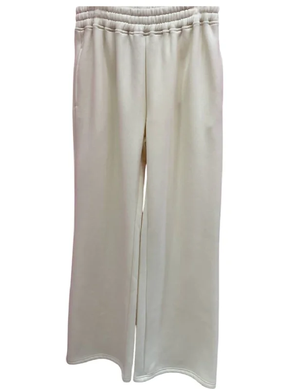 women's chic pantsWomen's Soft Sweatpants In Cream