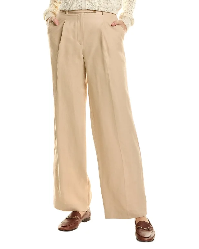 women's spandex pantsReiss Hollie Wide Leg Linen-Blend Trouser