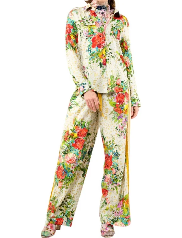 women's patched pantsHarriet Pants In Cream Floral Combo