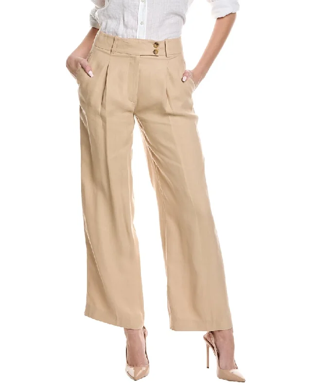 women's button-fly pantsReiss Hollie Wide Leg Linen-Blend Trouser