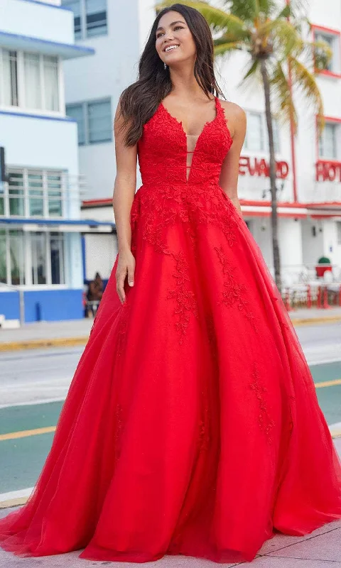 Formal Dress for Vintage ThemesAmarra 88510 - V-Neck Ballgown