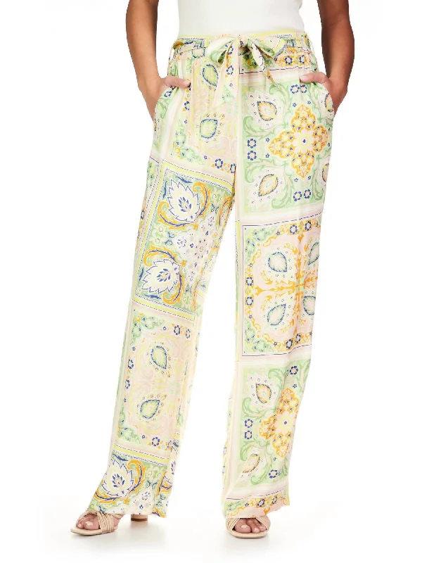 women's sweatpantsNever Alone Self Belted Pant In Scarf Paisley