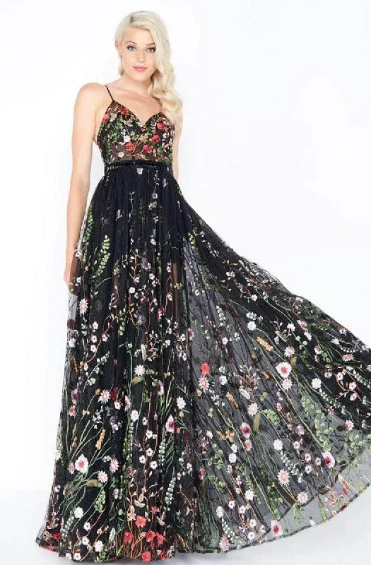 Formal Dress for Black Tie EventsMac Duggal - 62989M Sleeveless Floral Embroidered A-Line Gown