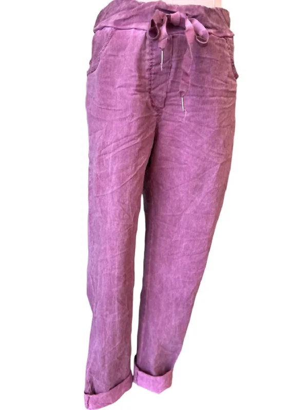 women's stretch pantsWomen's Crinkle Pants In Merlot