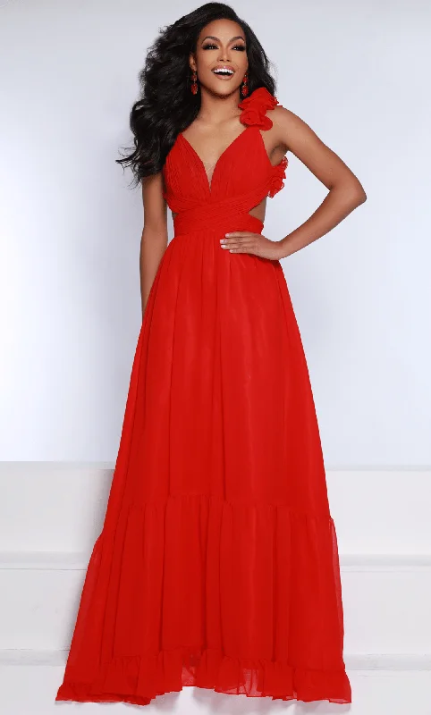 Formal Dress for Sports AwardsJohnathan Kayne 2619 - Floral Strap Gown