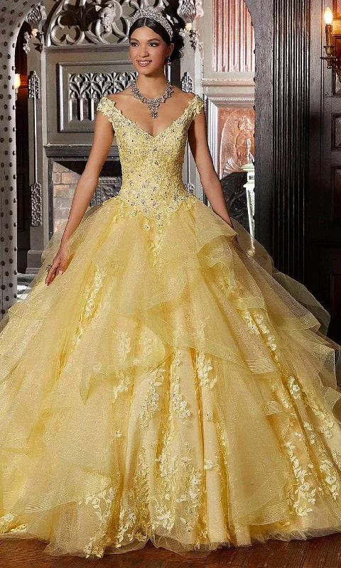 Formal Dress for Garden Party ThemesMori Lee 89336 - V Neckline Ballgown