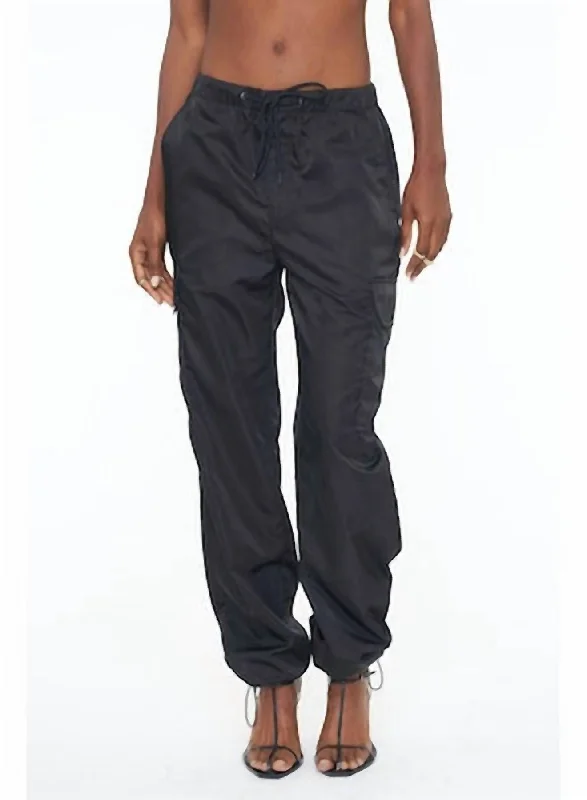 women's distressed denim pantsJade Lightweight Cargo Pant In Black