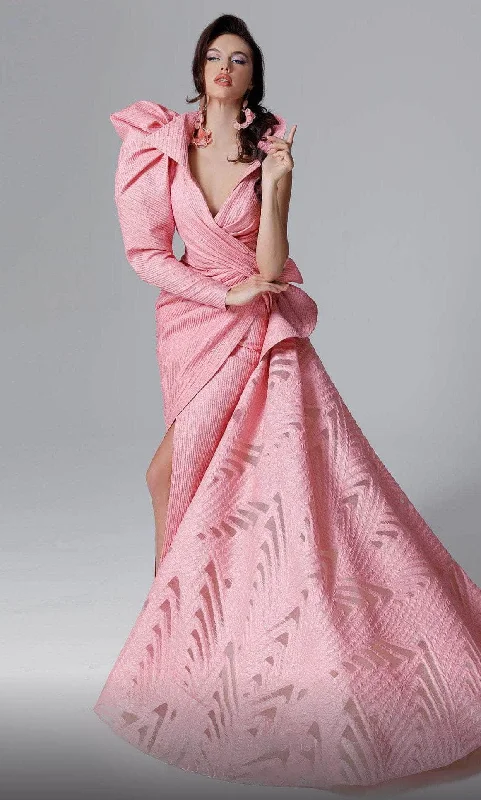 Formal Dress for Resort EventsMNM COUTURE 2726 - Puffed Sleeve Gown