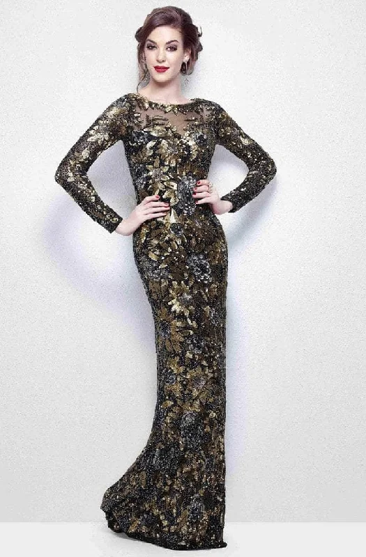 Formal Dress for EveningsPrimavera Couture - Primavera Couture â€“ 1401 Sheer Sequined Long Sleeve Long Gown