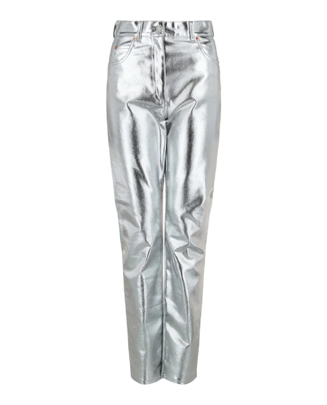 women's stretch pantsHigh Rise Metallic Skinny Pants