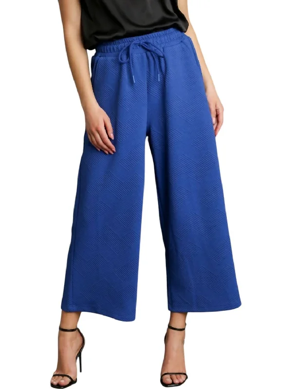 women's checkered pantsWay Out Here Crop Pants In Royal