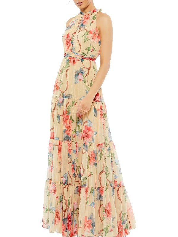 cocktail party dressesWomens Floral Print Long Evening Dress