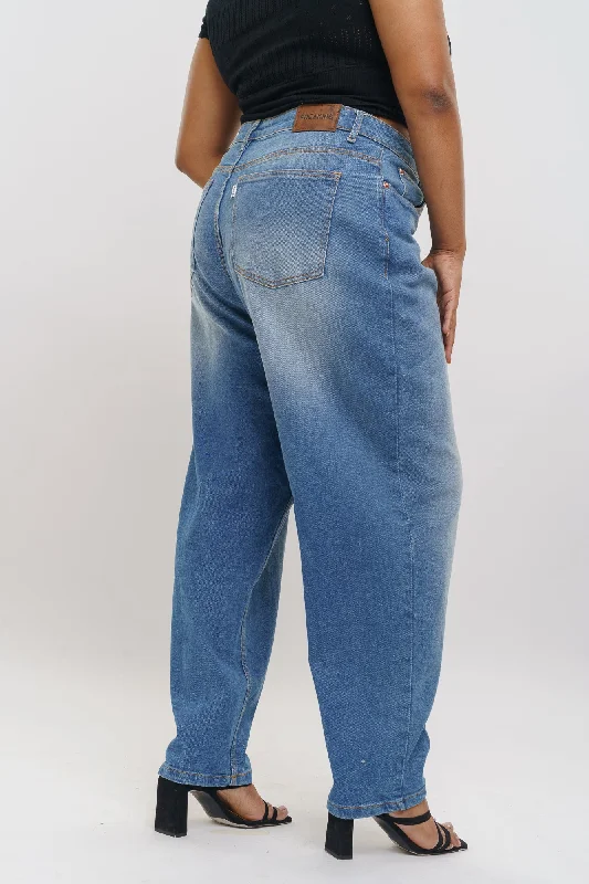 women's ankle-length denim jeansVintage Look Slouchy Jeans