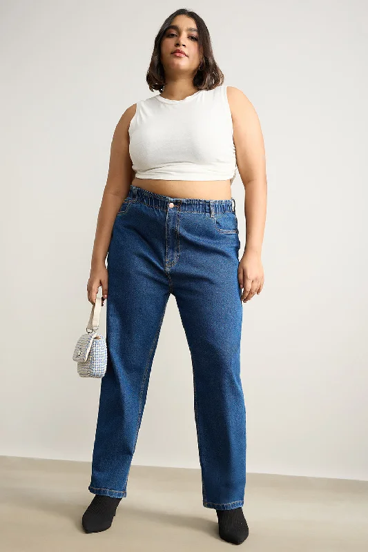 women's mom jeans denimStretchy Denim Blue Mom Jeans