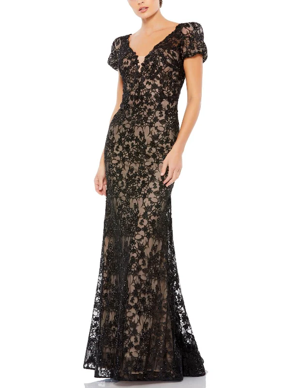 maximalist party dressesWomens Lace Trumpet Evening Dress