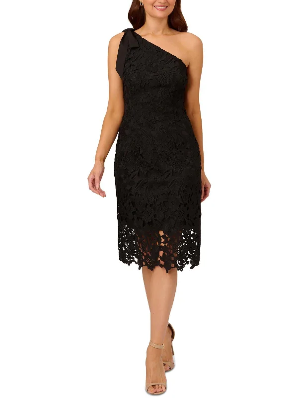 chic party dressesWomens Lace One Shoulder Cocktail And Party Dress