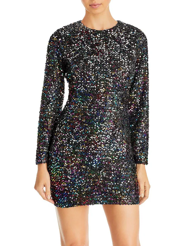 neon party dressesWomens Open Back Sequined Cocktail and Party Dress